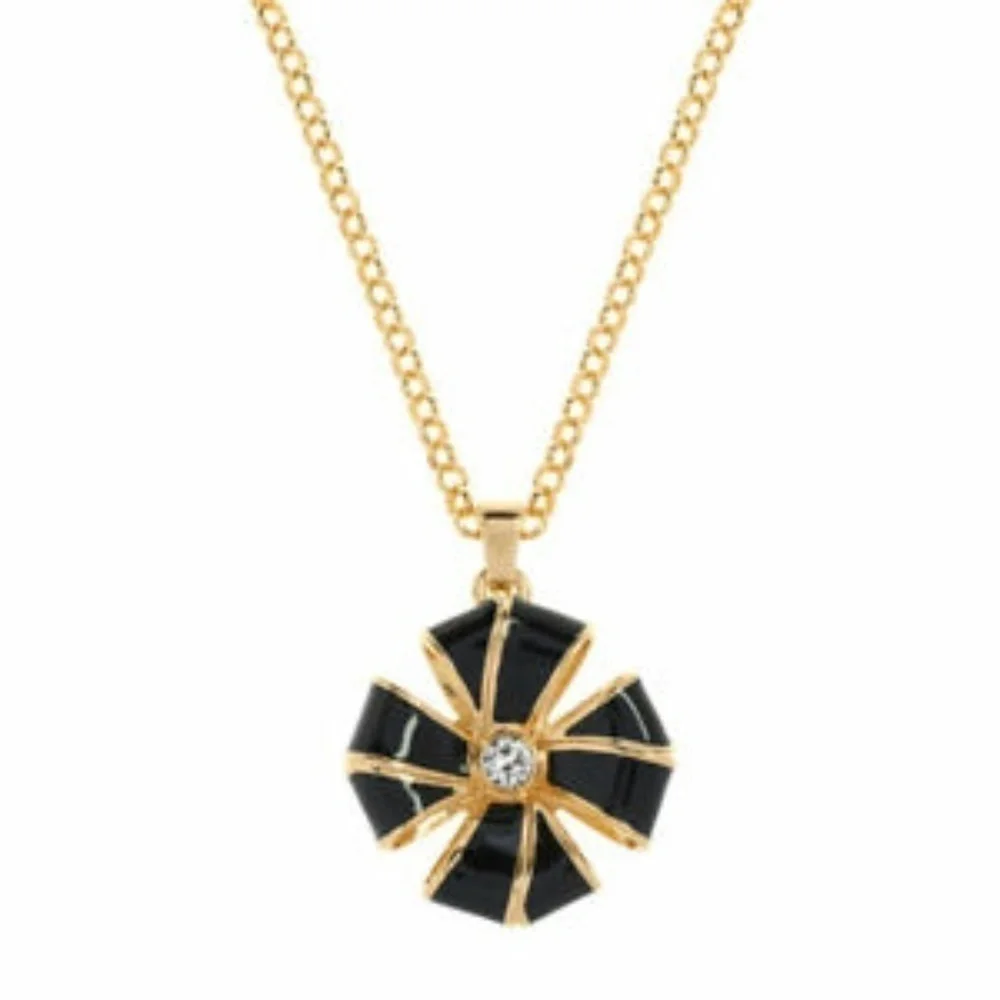 💕TED BAKER LONDON💕 Renie Enamel Swarovski Crystal Rosette Necklace Gold NWT